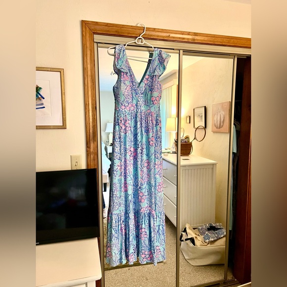 NWT Lilly Pulitzer Vyra Maxi Dress in Blue Ibiza - Picture 2 of 4